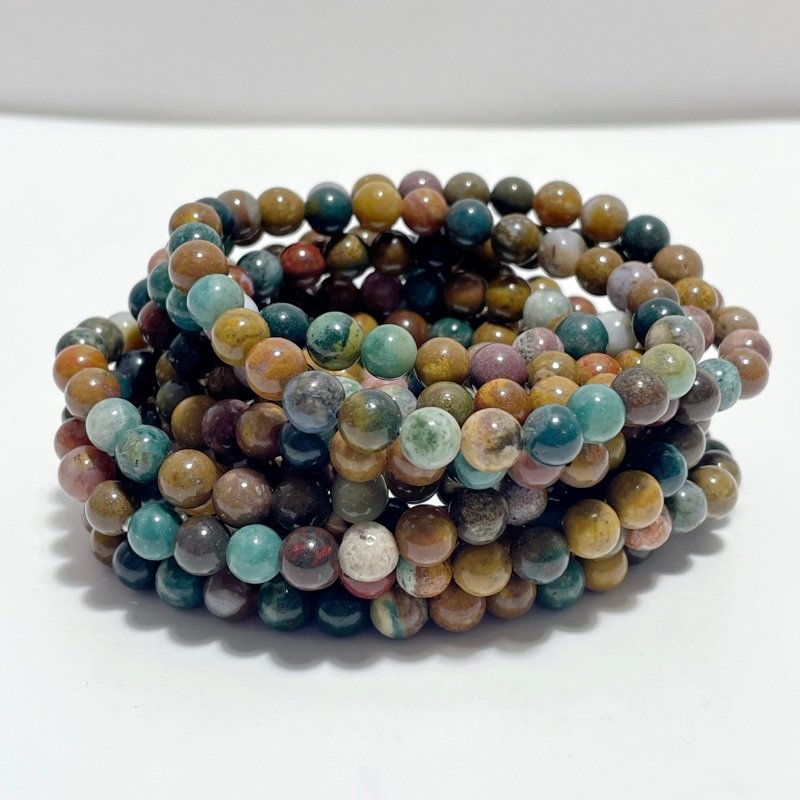 6mm Red Tiger Eye Ocean Jasper Lepidolite Bracelet Wholesale - Wholesale Crystals