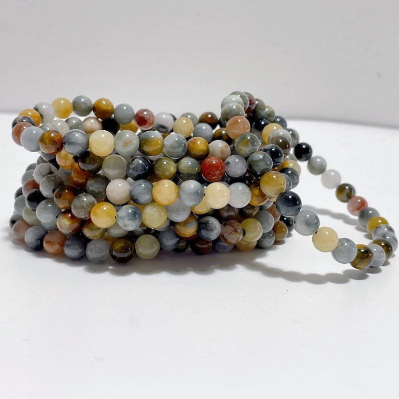 6mm Tiger Eye Amazonite Moonstone Hawk's Eye Bracelet Wholesale - Wholesale Crystals