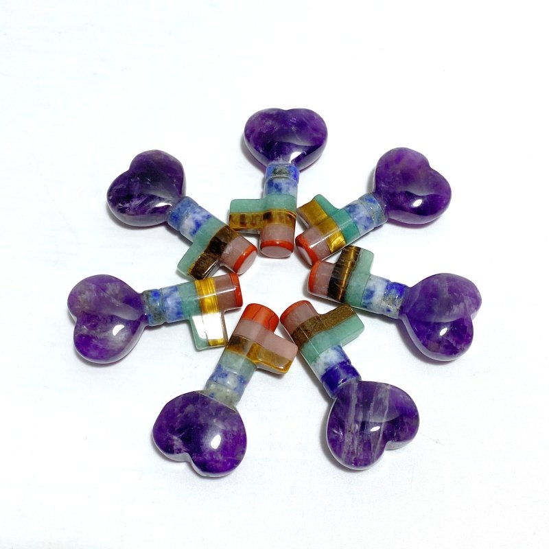 7 Chakra Heart Key Shape Wholesale - Wholesale Crystals