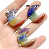 7 Chakra Moon Pendants Wholesale - Wholesale Crystals