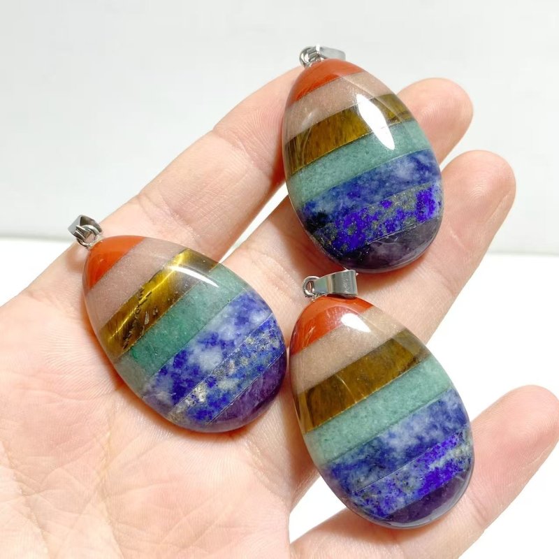 7 Chakra Waterdrop Pendants Wholesale - Wholesale Crystals
