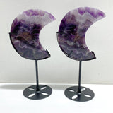 7 Pieces Chevron Amethyst Moon With Stand -Wholesale Crystals