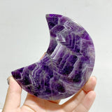 7 Pieces Chevron Amethyst Moon With Stand -Wholesale Crystals