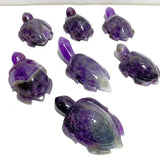 7 Pieces Chevron Amethyst Sea Turtles Carving - Wholesale Crystals