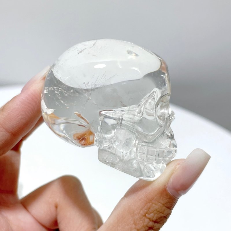 7 Pieces Clear Quartz Skull Carving Closeout - Wholesale Crystals