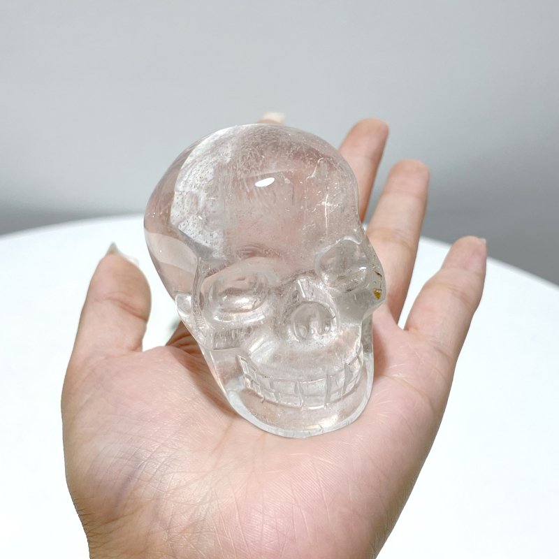 7 Pieces Clear Quartz Skull Carving Closeout - Wholesale Crystals