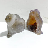 7 Pieces Geode Druzy Agate Bear Carving - Wholesale Crystals