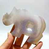 7 Pieces Geode Druzy Agate Rhino Carving - Wholesale Crystals