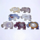 7 Pieces Geode Druzy Agate Rhino Carving - Wholesale Crystals