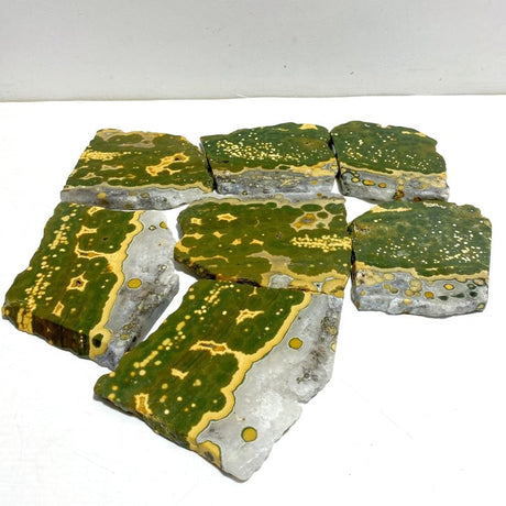 7 Pieces Large 8th Vein Ocean Jasper Slabs - Wholesale Crystals