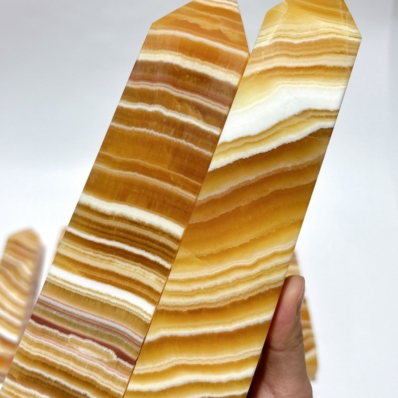 7 Pieces Large Beautiful Yellow Calcite Stripe Tower -Wholesale Crystals