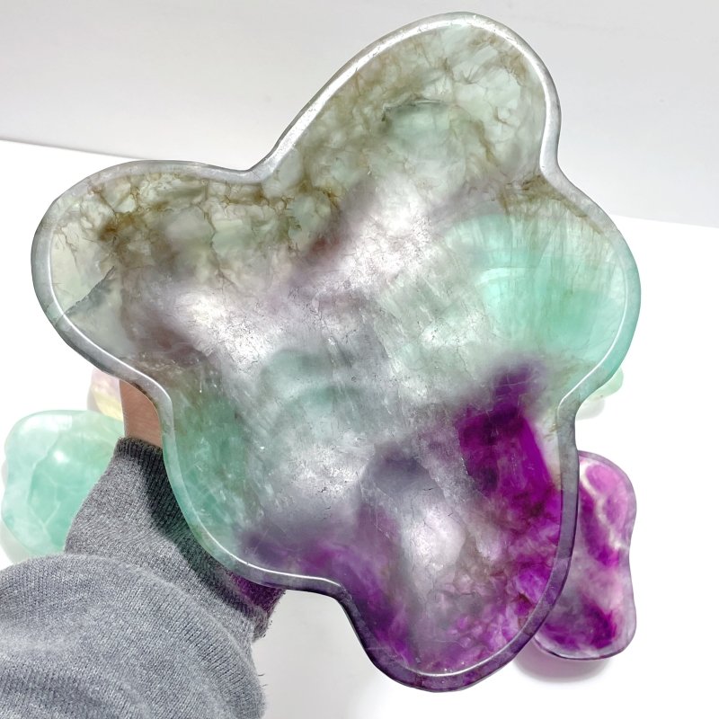 7 Pieces Large Colorful Fluorite Bowl Home Decor Carving - Wholesale Crystals