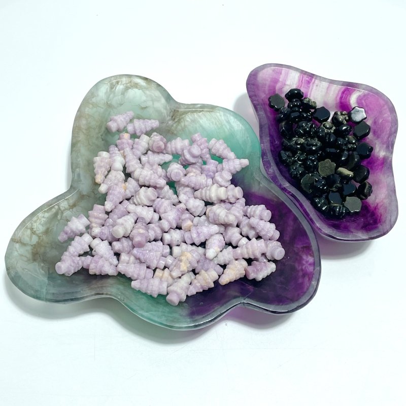 7 Pieces Large Colorful Fluorite Bowl Home Decor Carving - Wholesale Crystals