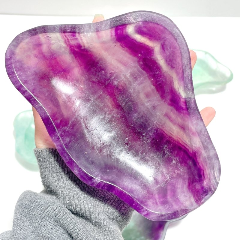 7 Pieces Large Colorful Fluorite Bowl Home Decor Carving - Wholesale Crystals