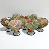 7 Pieces Large Money Agate Heart With Stand -Wholesale Crystals