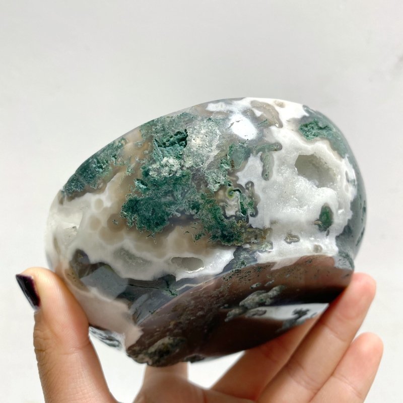 7 Pieces Moss Agate Bowl Carving - Wholesale Crystals