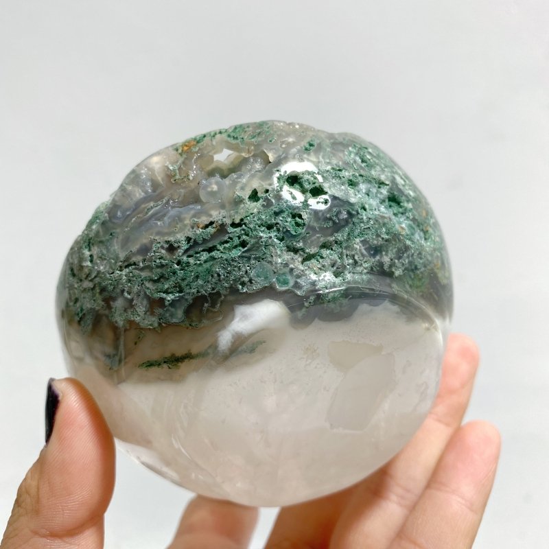 7 Pieces Moss Agate Bowl Carving - Wholesale Crystals
