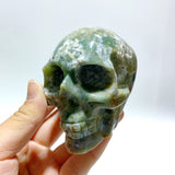 7 Pieces Moss Agate Skull Carving - Wholesale Crystals