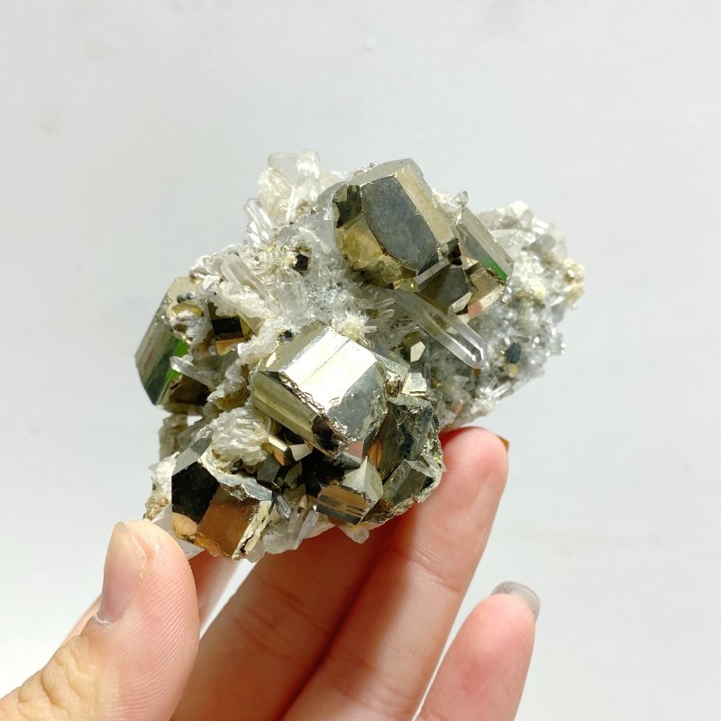 7 Pieces Pyrite Mixed Clear Quartz Cluster Specimen For Collection - Wholesale Crystals