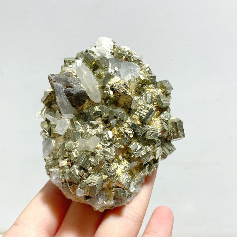 7 Pieces Pyrite Mixed Clear Quartz Cluster Specimen For Collection - Wholesale Crystals