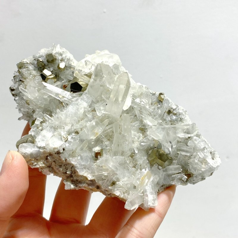 7 Pieces Pyrite Mixed Clear Quartz Cluster Specimen For Collection - Wholesale Crystals