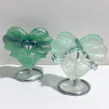 7 Pieces Rainbow Fluorite Heart Carving With Stand -Wholesale Crystals