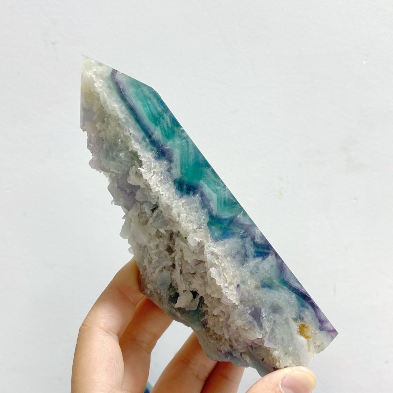 7 Pieces Rainbow Fluorite Raw Side Tower -Wholesale Crystals