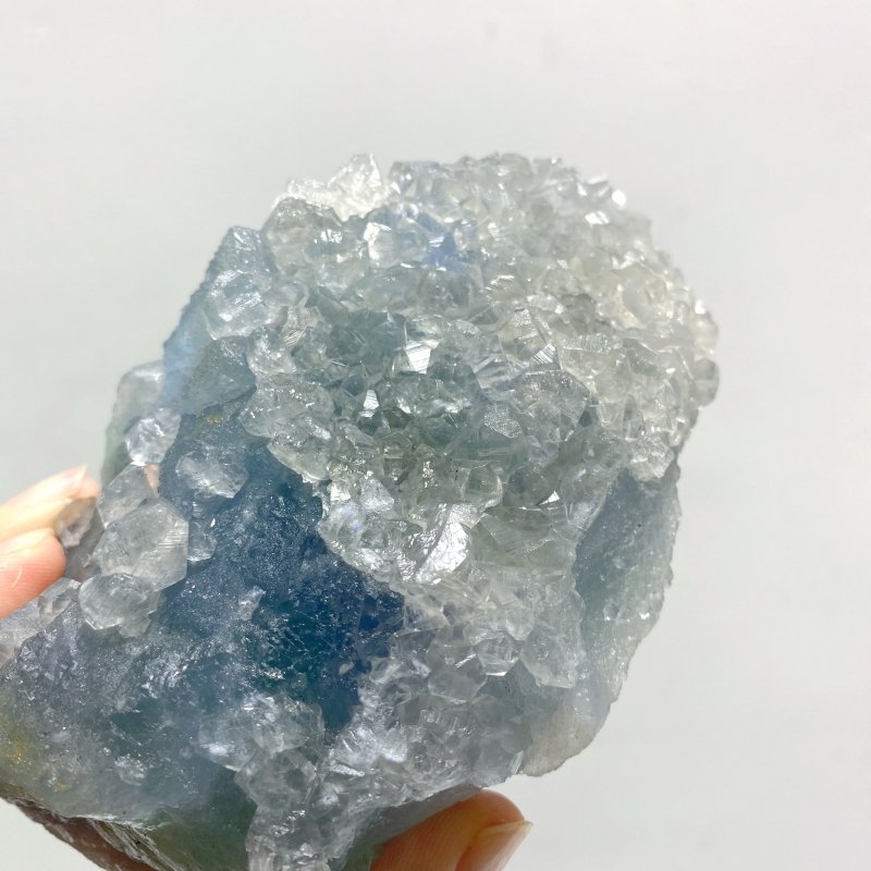 7 Pieces Raw Blue Fluorite Mixed Calcite Specimen - Wholesale Crystals