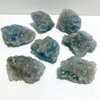 7 Pieces Raw Blue Fluorite Mixed Calcite Specimen - Wholesale Crystals