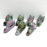 7 Pieces Unique Ocean Jasper Dragon Head Carving - Wholesale Crystals