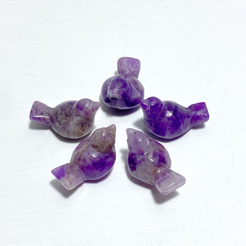 7 Types Mini Bird Carving Wholesale Rose Quartz Tiger Eye Chevron Amethyst - Wholesale Crystals