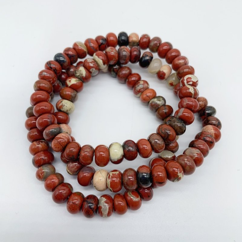 7 Types Rondelle Beads Bracelet Wholesale Moss Agate Red Jasper -Wholesale Crystals