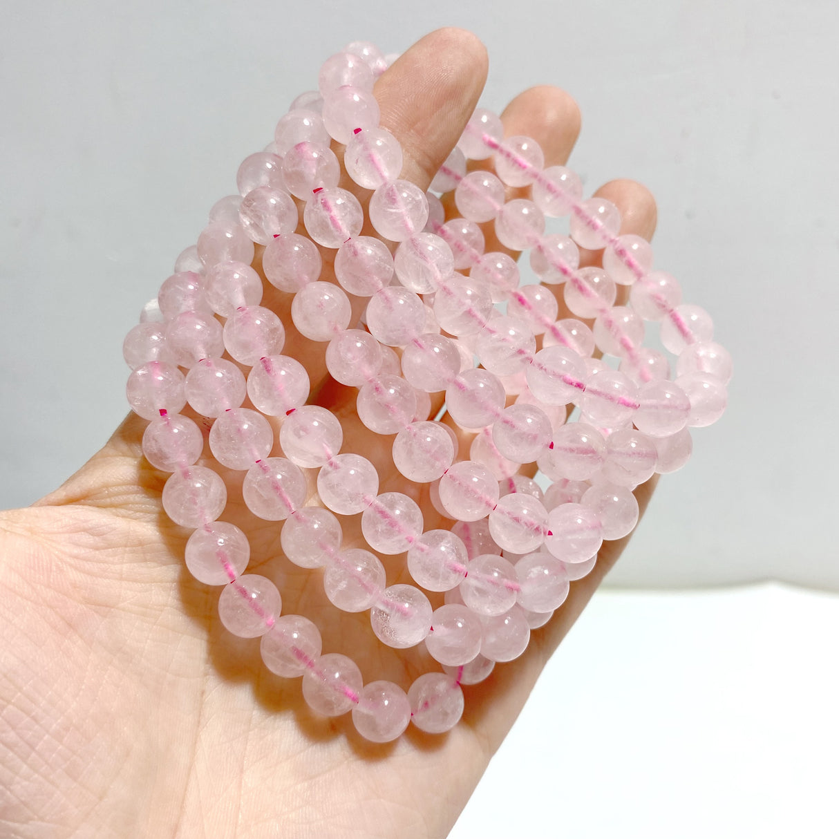 8mm Light Color Rose Quartz Bracelets Wholesale