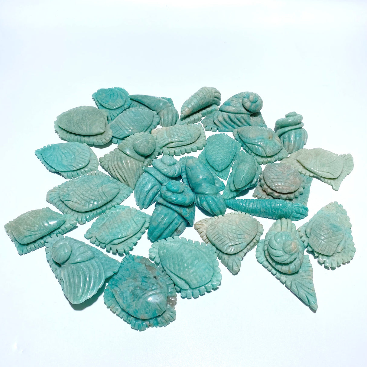 28 Pieces Amazonite Sea Animal Carving