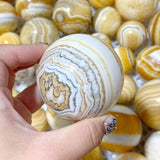 73 Pieces Stripe Yellow Calcite Spheres (Sea Freight Only) -Wholesale Crystals