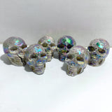6 Pieces Geode Aura Sphalerite Skull Carving