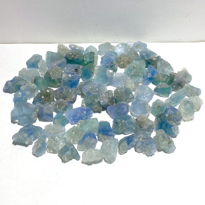 75 Pieces Raw Blue Fluorite Mixed Calcite Specimen - Wholesale Crystals
