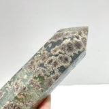 7 Pieces Green Sakura Flower Agate Point