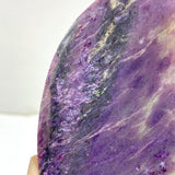 Large Charoite Moon Carving With Stand #6