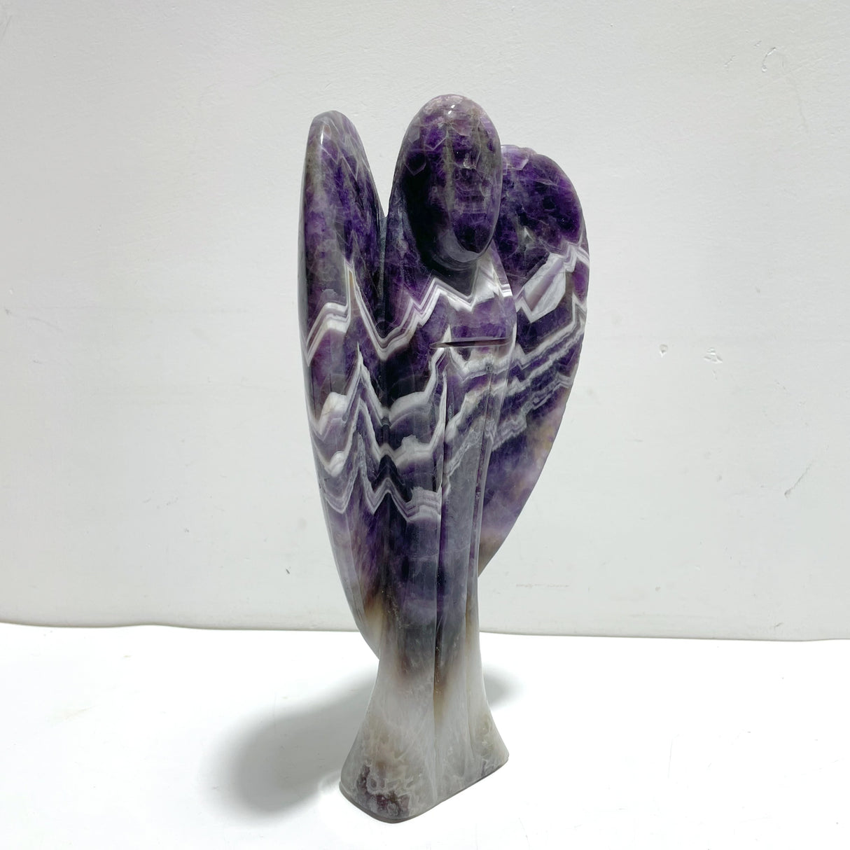 2 Pieces Large Chevron Amethyst Angel Carving