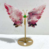 Rhodonite Mixed Quartz Butterfly Wing With Stand Wholesale (No.7-12)