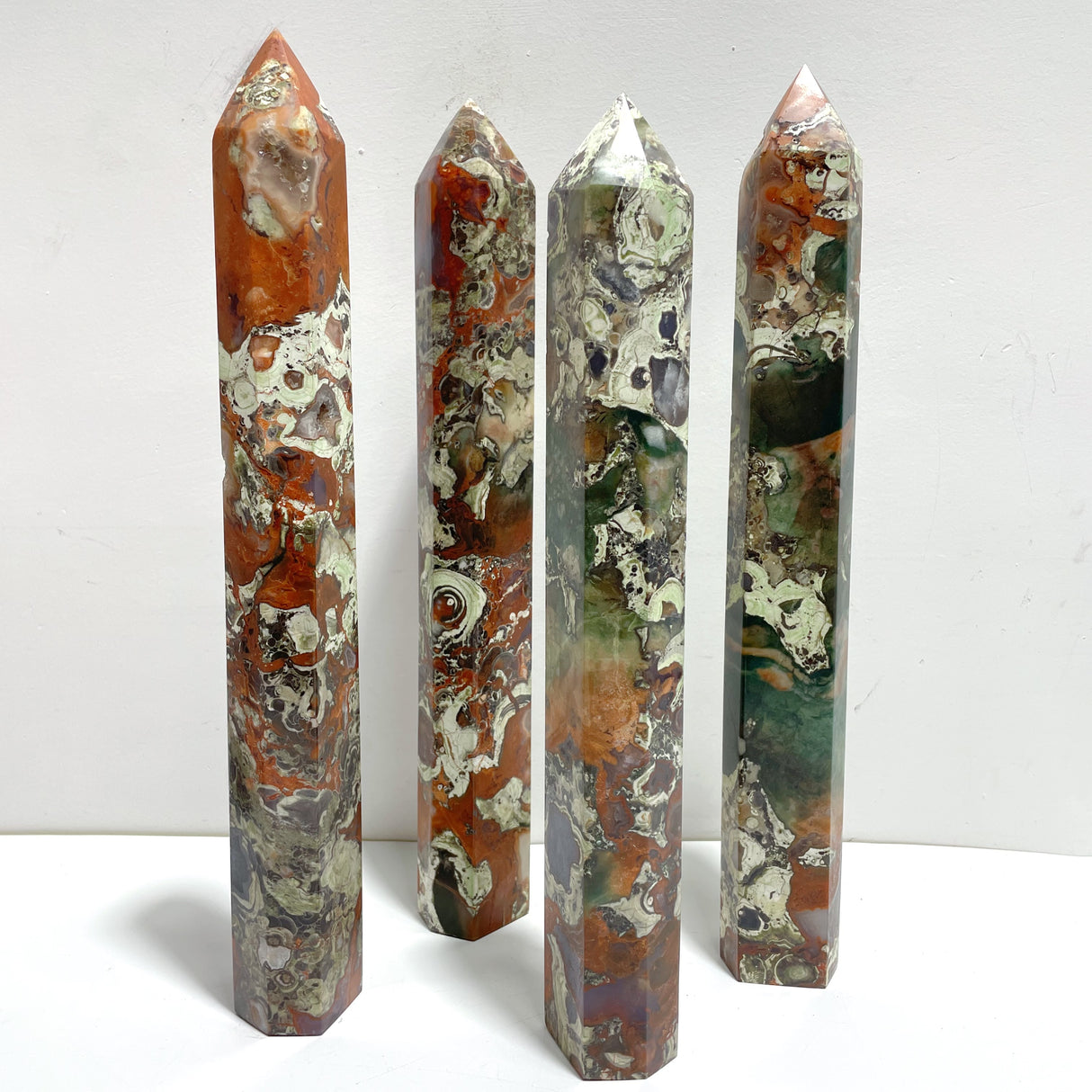 4 Pieces Tall China Agate Tower Point