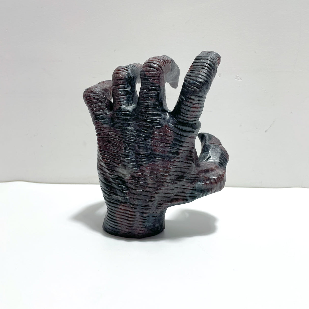 Garnet Mixed Astrophyllite Witchcore Demon Hand Carving