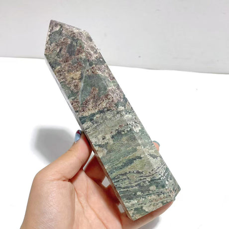 8 Pieces Green Sakura Flower Agate Point
