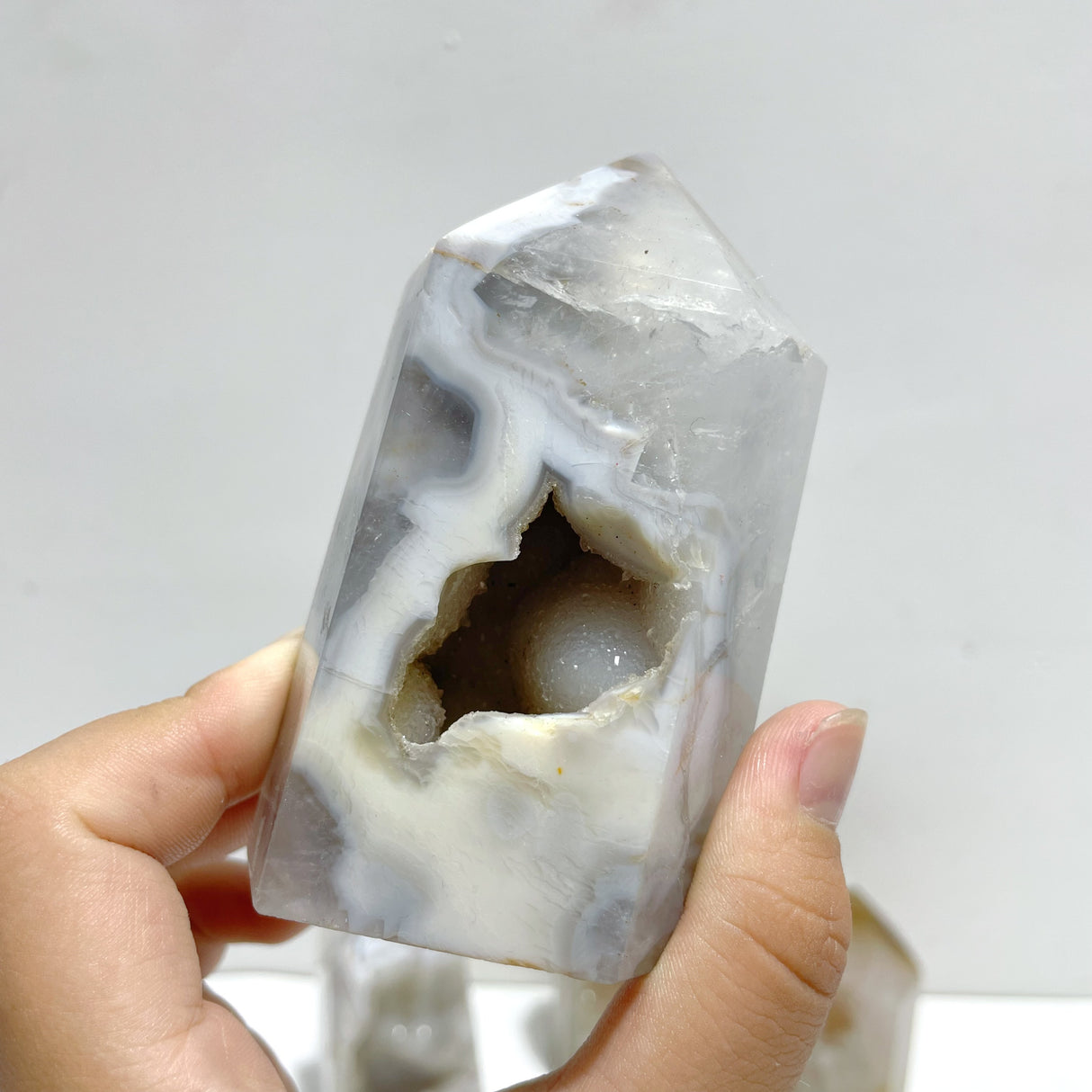 13 Pieces Geode Druzy Agate Four-sided Tower Point