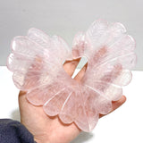 Unique Rose Quartz Heart Carving With Stand