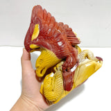 Unique Mookaite Eagle&Snake Carving