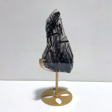 Unique Black Tourmaline Slab With Stand #1