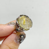 19 Pieces Golden Rutile Quartz Different Styles Rings
