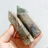 21 Pieces Green Stripe Jasper Point #2